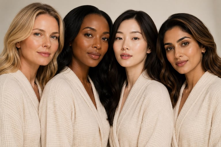 Women showing healthy radiant skin across ages